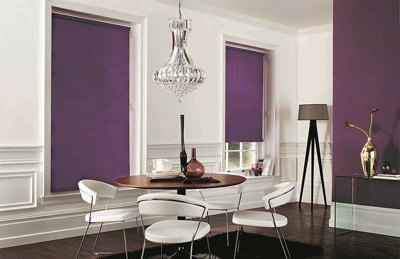 фиолетовые дизайнерские рулонные шторы
