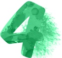 Акварельная цифра 4